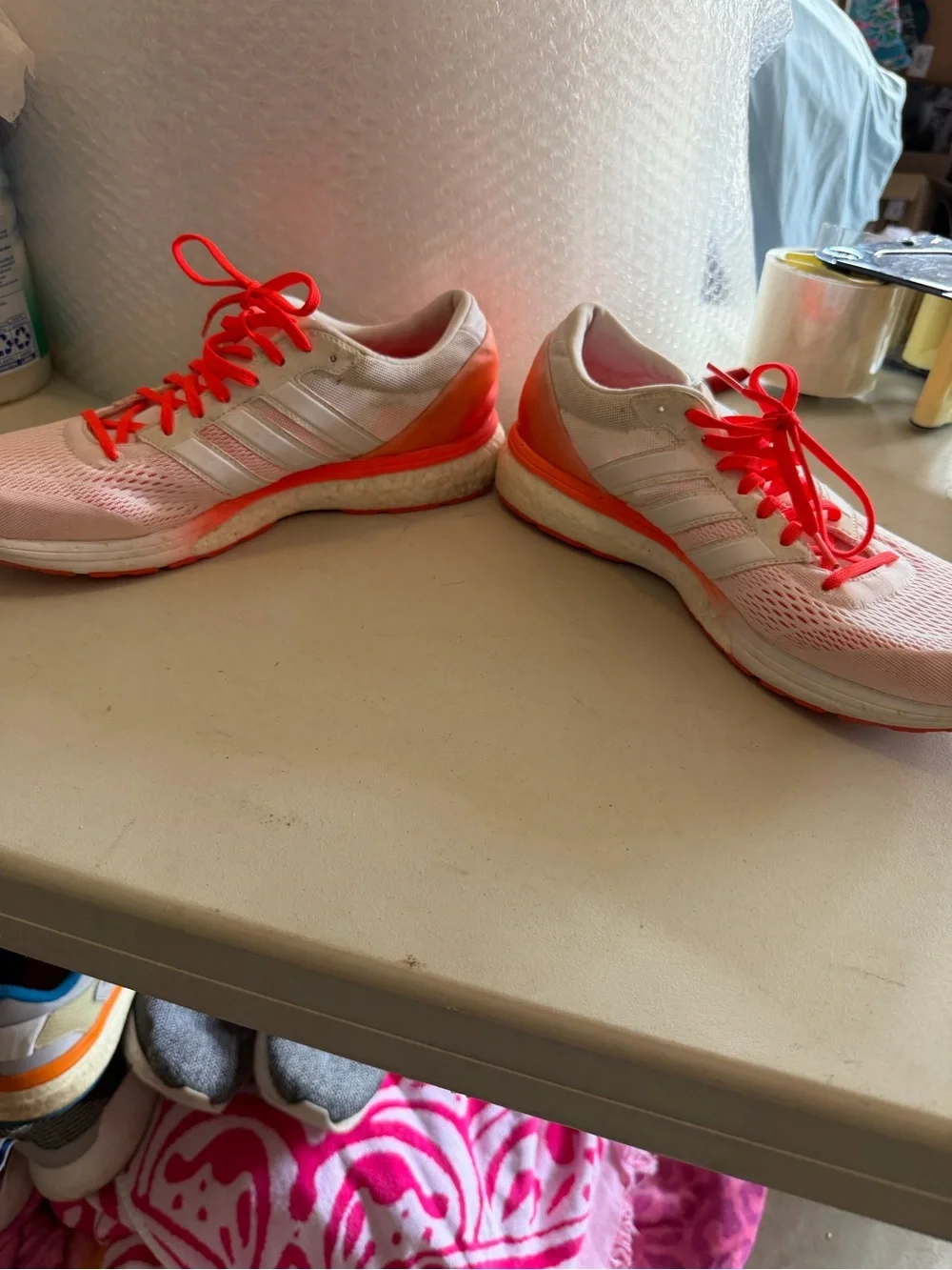 Men’s Adidas Boost Size 11 ADIZERO Boston Running Shoes with Bright Accents